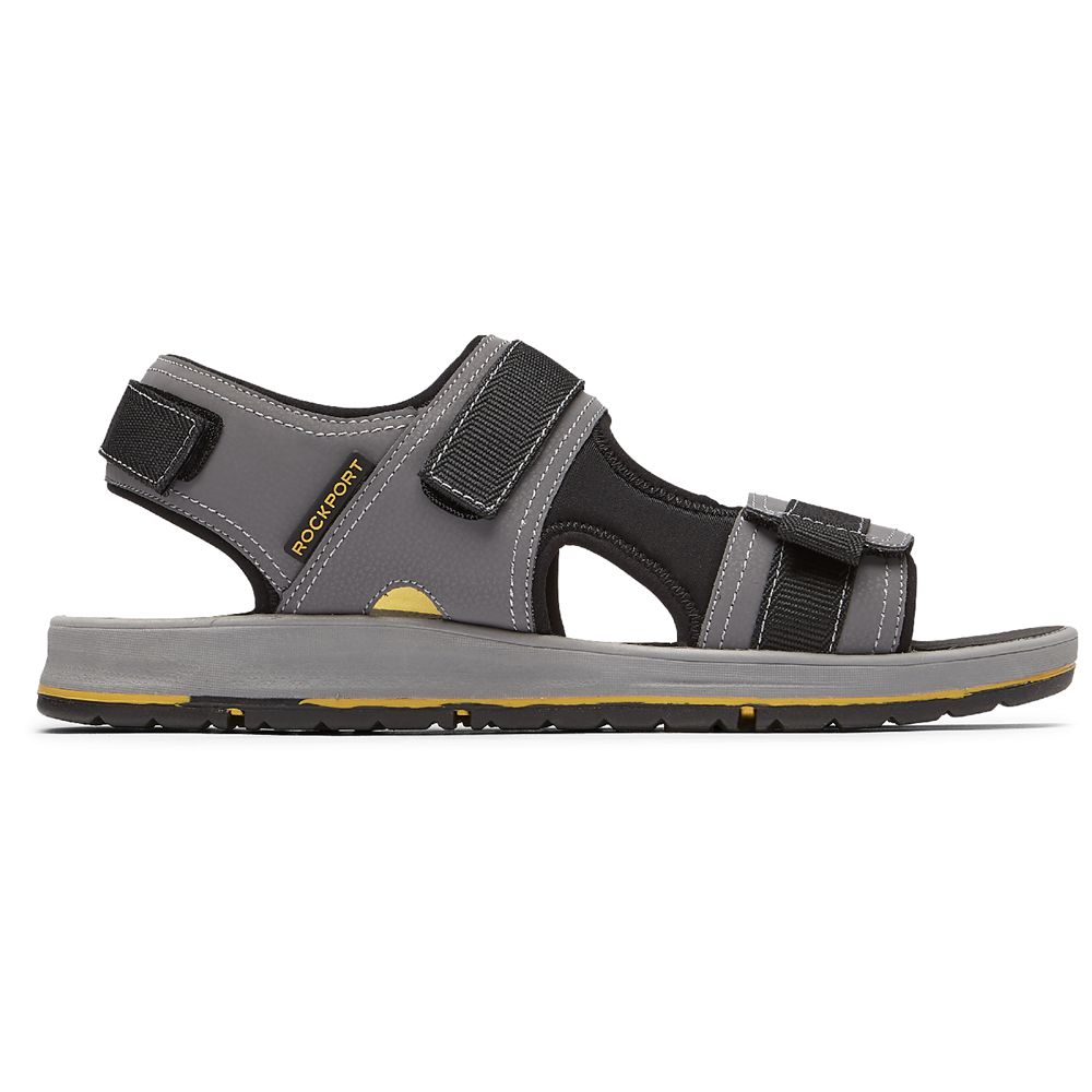 Rockport Canada Lucky Bay Sport 3 Strap - Mens Sandals Grey (WUB218906)